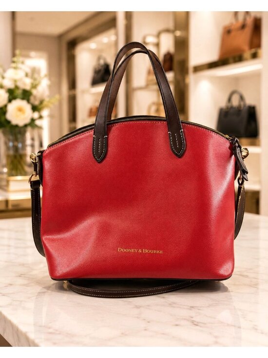 Dooney & Bourke Handbags - Dooney & Bourke Small Gabriella Leather Satchel Purse Bag Red EUC $248 Retail